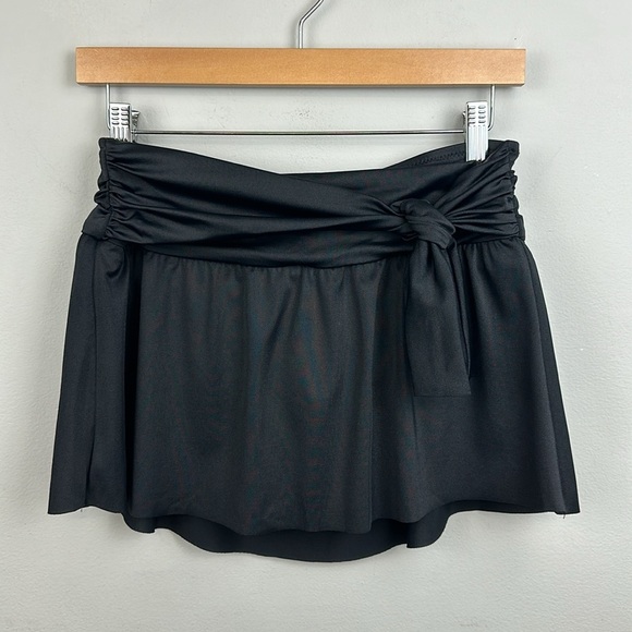 NWT J .Crew Belted Swim Skirt Bottoms Black Sz S - Picture 1 of 6